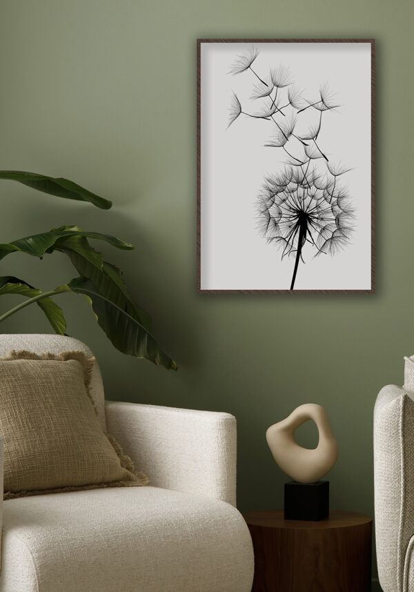 Arte de silueta de diente de león abstracto