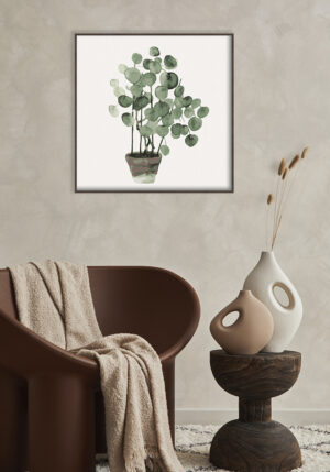 Ilustración abstracta de planta en maceta