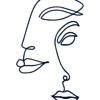 Dibujo abstracto de rostro con línea continua