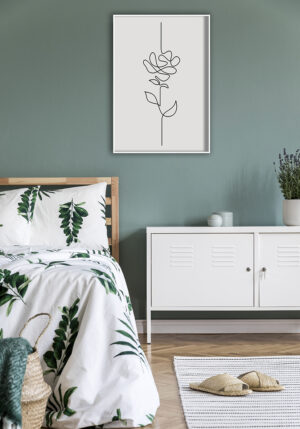 Ilustración floral minimalista en trazos lineales