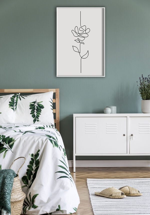 Ilustración floral minimalista en trazos lineales