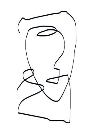 Retrato minimalista en arte lineal