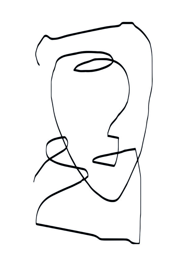 Retrato minimalista en arte lineal