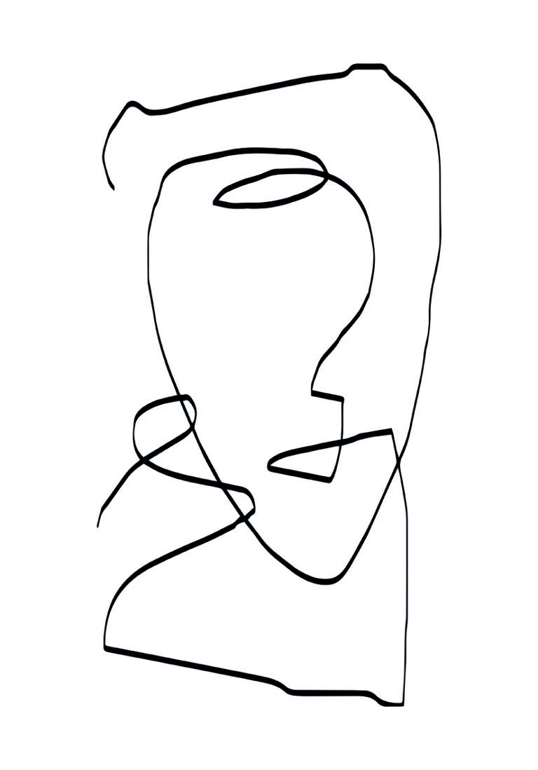 Retrato minimalista en arte lineal