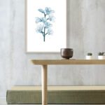 Ilustración artística de orquídea azul