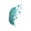 Arte abstracto de pluma y aves