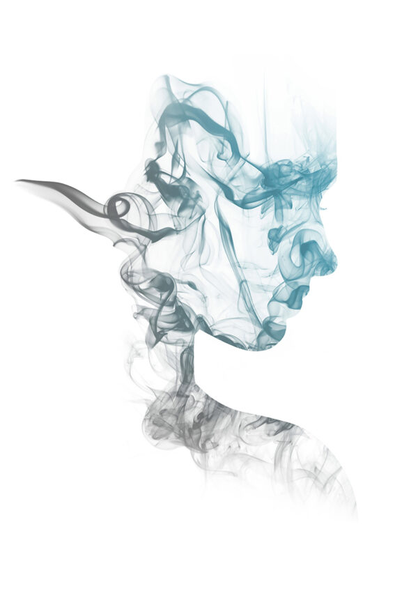 Silueta abstracta de humo artístico