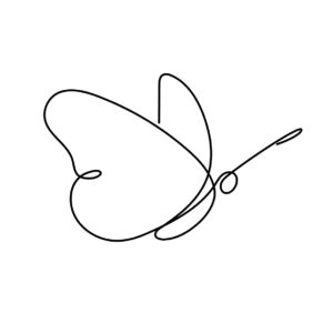 Diseño minimalista de mariposa en trazos lineales