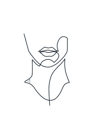 Rostro abstracto minimalista en línea continua