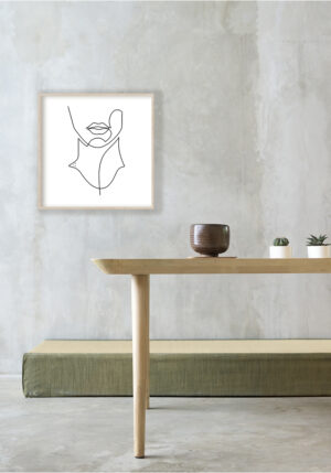 Rostro abstracto minimalista en línea continua