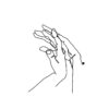 Dibujo minimalista de manos en línea continua