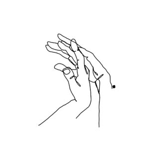 Dibujo minimalista de manos en línea continua