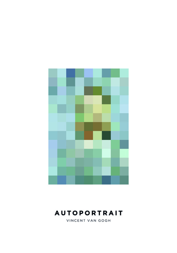 Arte abstracto pixelado de retrato