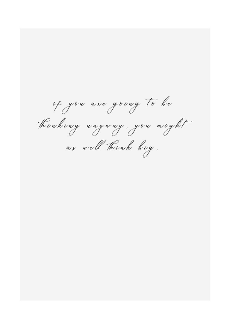 Lámina de pared con texto inspirador en script