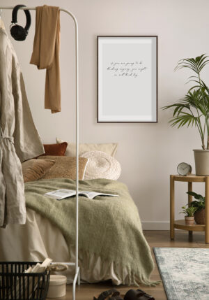 Lámina de pared con texto inspirador en script