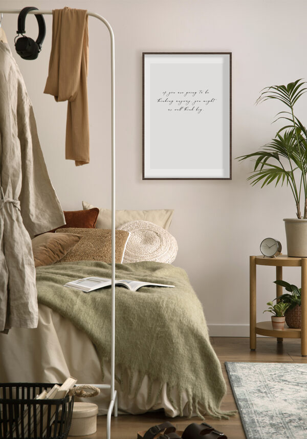 Lámina de pared con texto inspirador en script
