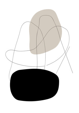 Arte minimal abstracto en negro y beige