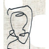 Dibujo de líneas abstractas con texturas neutras