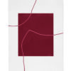 Obra abstracta minimalista con matices rojos