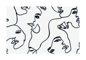 Rostro abstracto de línea continua minimalista
