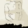 Figura femenina minimalista en arte lineal