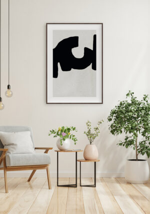 Arte abstracto minimalista en blanco y negro