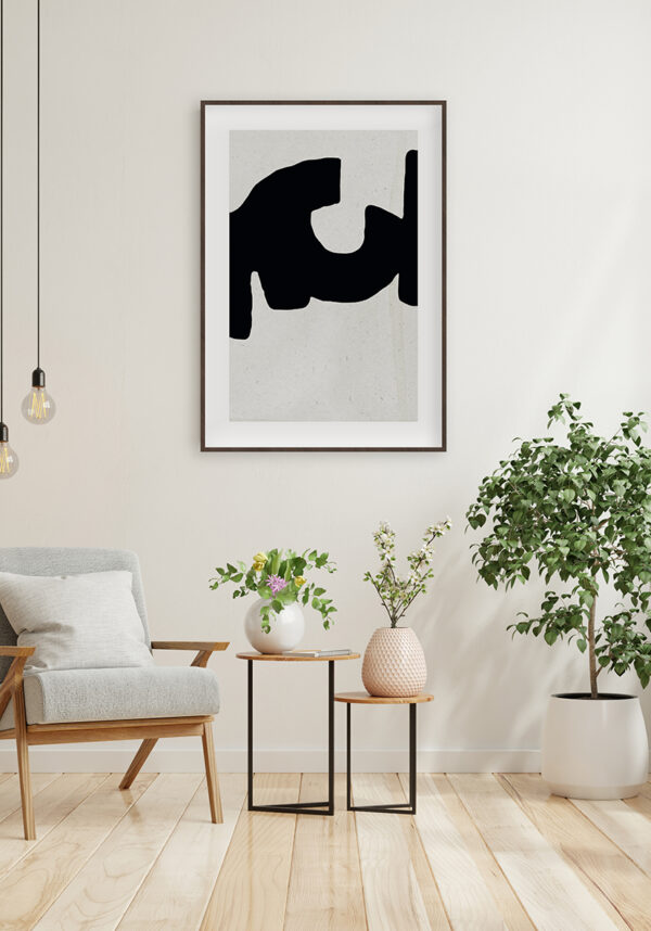 Arte abstracto minimalista en blanco y negro