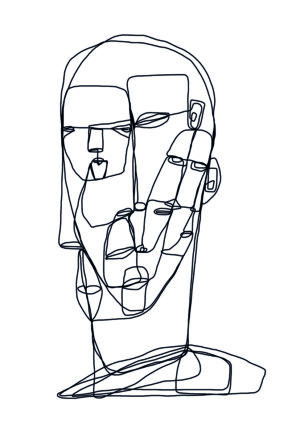 Dibujo lineal con alambre abstracto