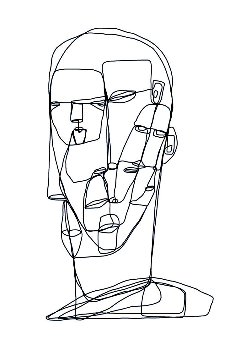 Dibujo lineal con alambre abstracto