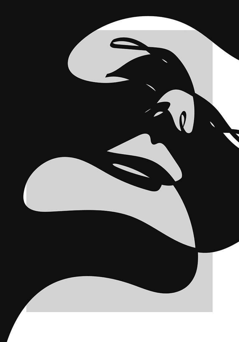 Escena artística en blanco y negro abstracto