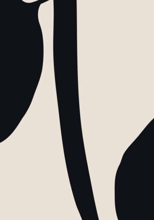 Obra abstracta minimalista en negro y beige