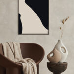 Diseño abstracto minimalista en negro y beige