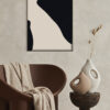 Diseño abstracto minimalista en negro y beige