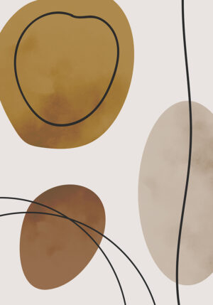 Obra abstracta minimalista con tonos cálidos