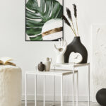 Arte abstracto con hoja verde