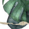 Hoja verde abstracta con detalle dorado