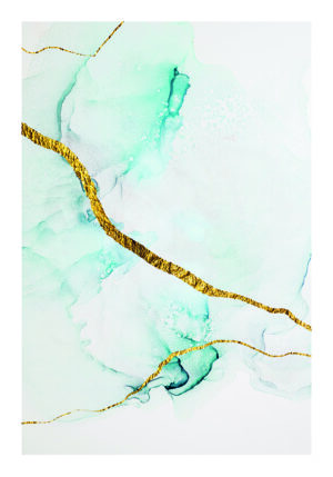 Arte elegante en tinta azul abstracta