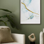 Arte elegante en tinta azul abstracta