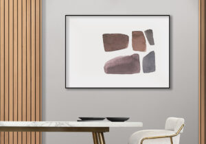 Obra minimalista en tonos tierra