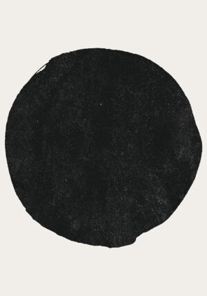 Círculo negro minimalista en arte abstracto