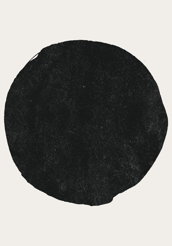 Círculo negro minimalista en arte abstracto