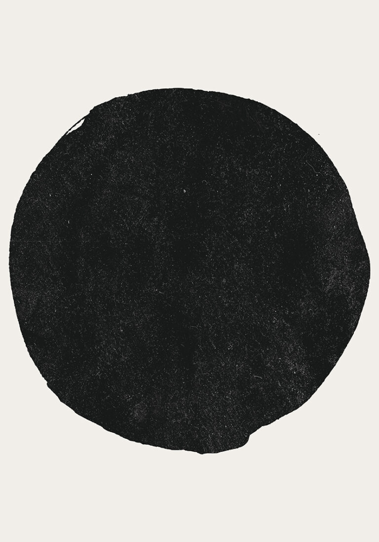 Círculo negro minimalista en arte abstracto