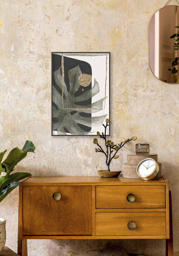 Ilustración botánica abstracta con brillo