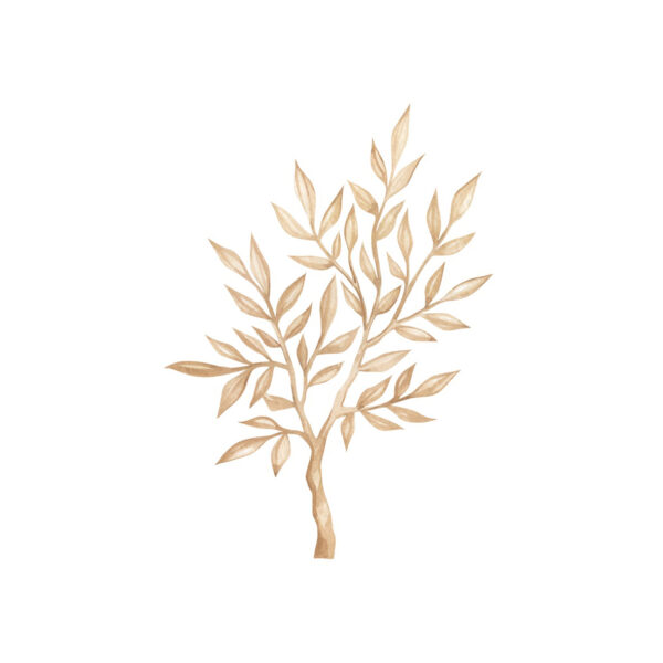 Diseño botánico en acuarela beige minimalista