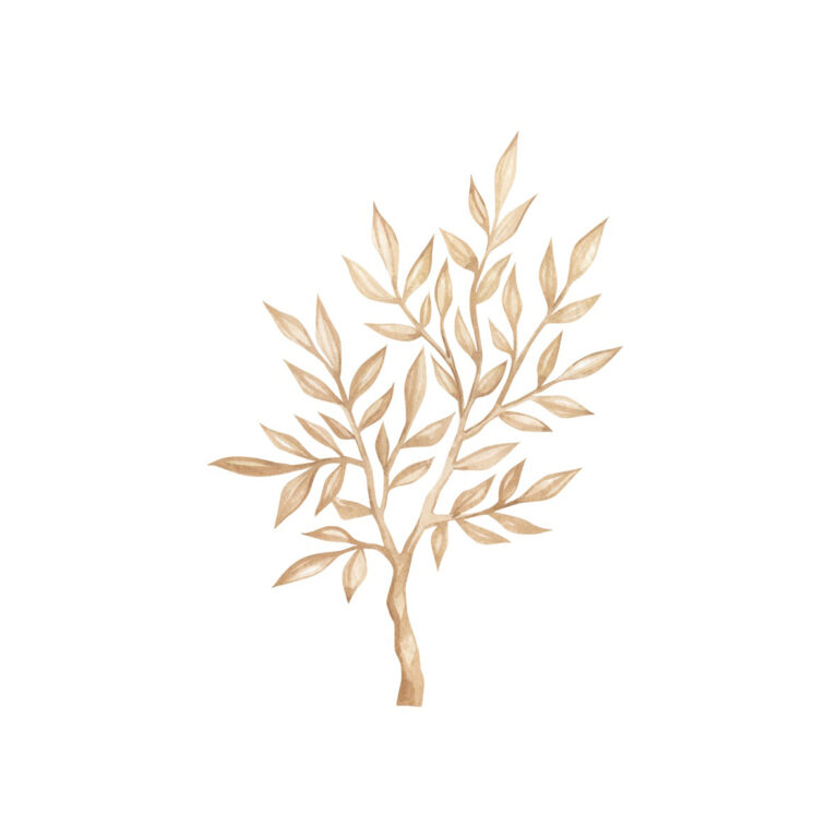 Diseño botánico en acuarela beige minimalista