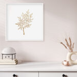 Diseño botánico en acuarela beige minimalista