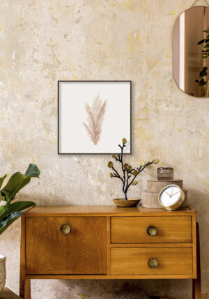 Delicada ilustración de pampas en tonos beige