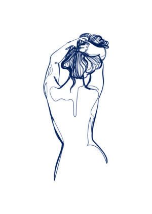 Ilustración minimalista de mujer en arte lineal