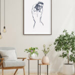 Ilustración minimalista de mujer en arte lineal