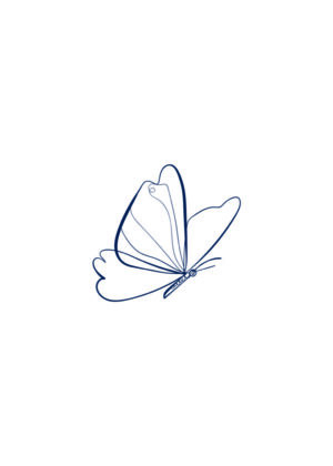 Dibujo minimalista de mariposa en línea